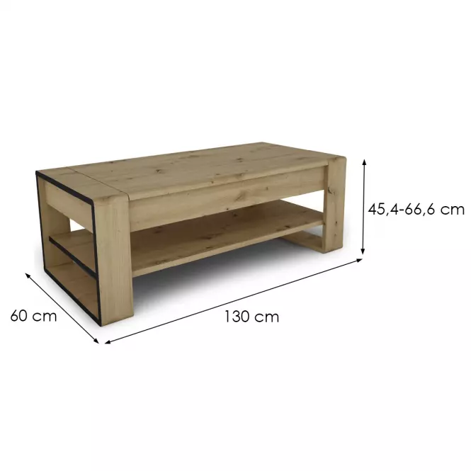 Konferenčný stolík Capannoli lift top dub artisan/čierna