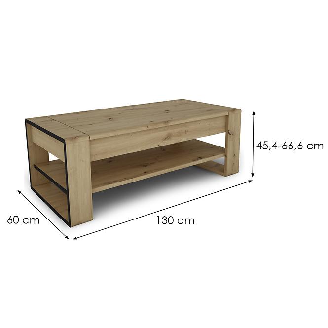 Konferenčný stolík Capannoli lift top dub artisan/čierna