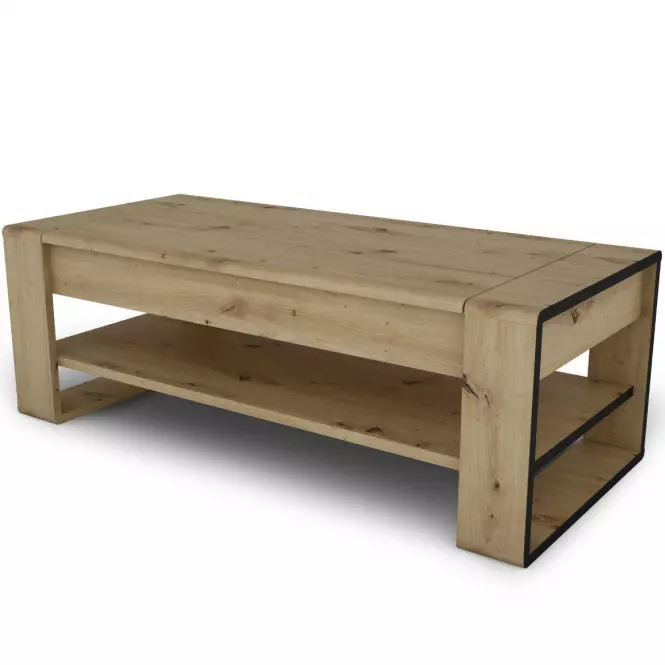 Konferenčný stolík Capannoli lift top dub artisan/čierna,4