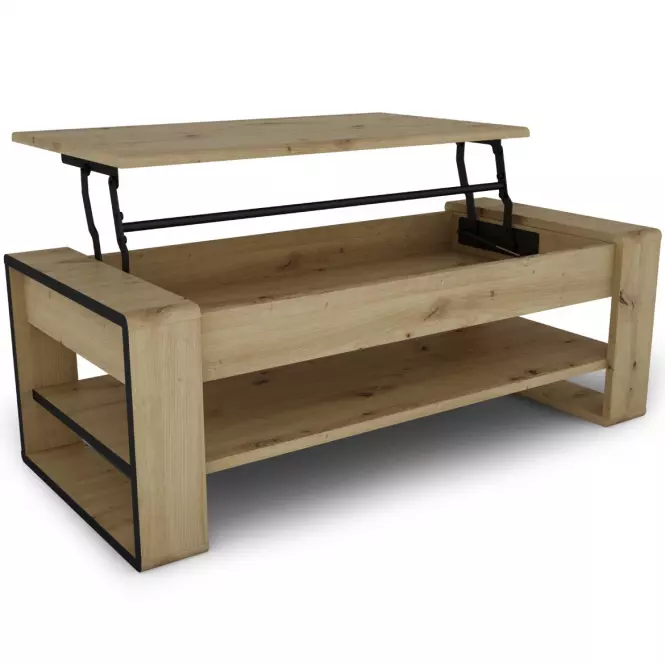 Konferenčný stolík Capannoli lift top dub artisan/čierna,6