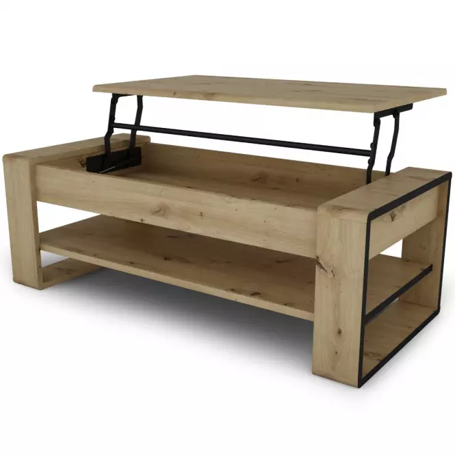 Konferenčný stolík Capannoli lift top dub artisan/čierna,7