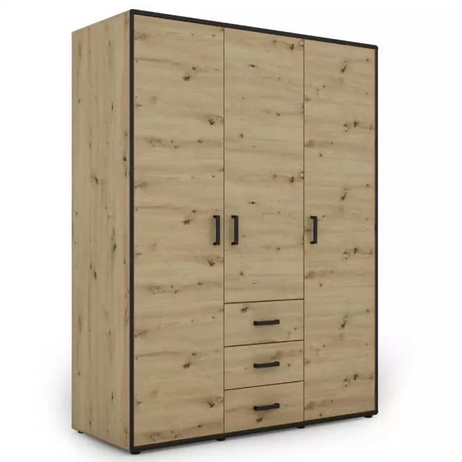 Skriňa Capannoli 3s 3d dub artisan/čierna