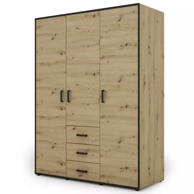 Skriňa Capannoli 3s 3d dub artisan/čierna