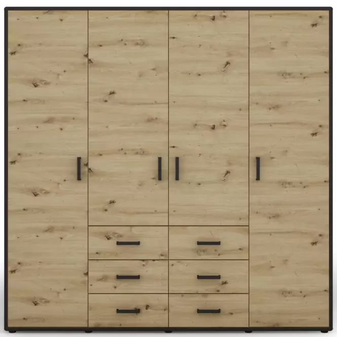 Skriňa Capannoli 6s 4d dub artisan/čierna,3
