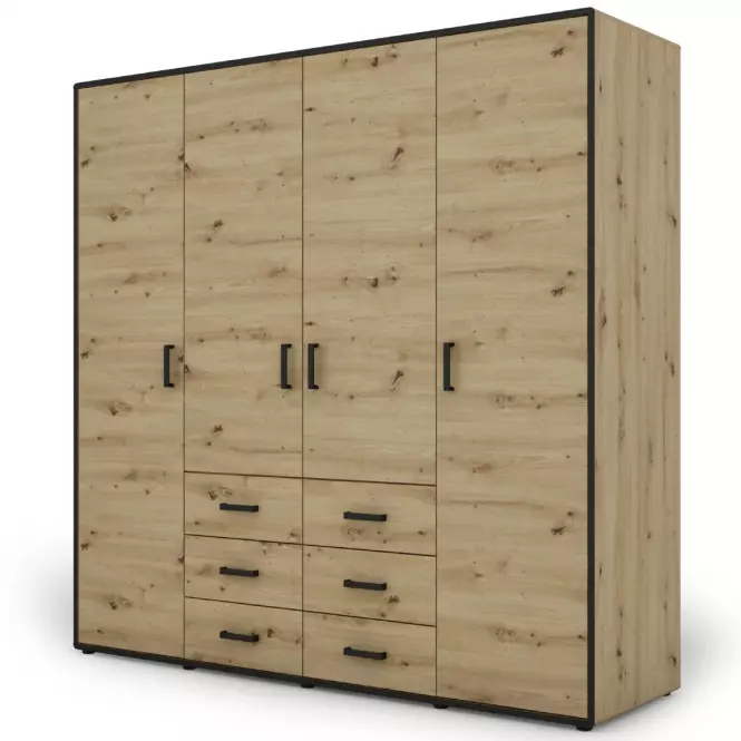 Skriňa Capannoli 6s 4d dub artisan/čierna,4