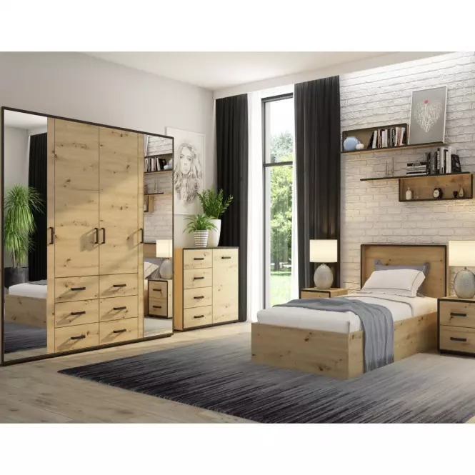 Skriňa Capannoli 6s 4d dub artisan/čierna,5