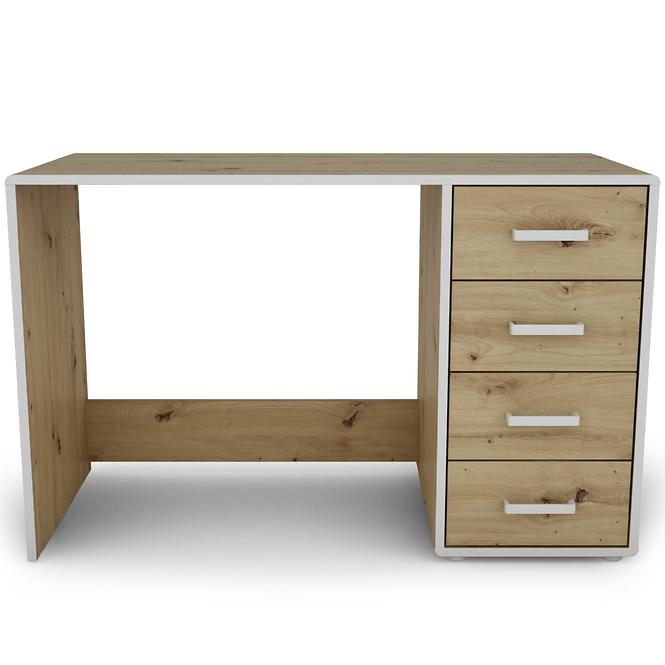 Písací stôl Capannoli 120 4S dub artisan/biela,3