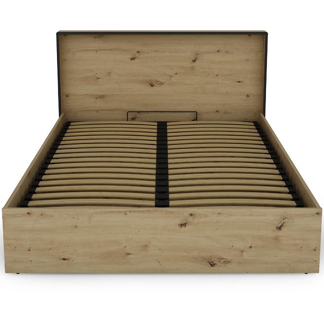Posteľ Capannoli 140 dub artisan/čierna