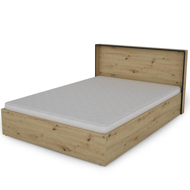 Posteľ Capannoli 140 dub artisan/čierna