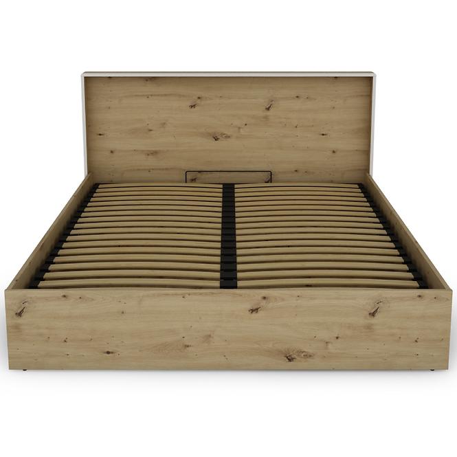 Posteľ Capannoli 160 dub artisan/biela