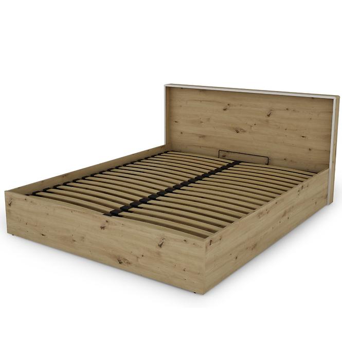 Posteľ Capannoli 160 dub artisan/biela,4