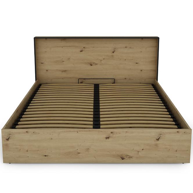 Posteľ Capannoli 160 dub artisan/čierna,3
