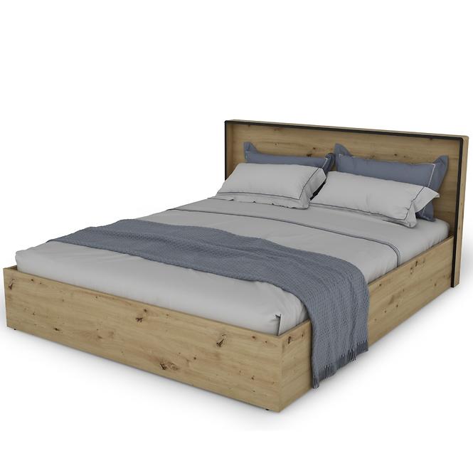 Posteľ Capannoli 160 dub artisan/čierna,8