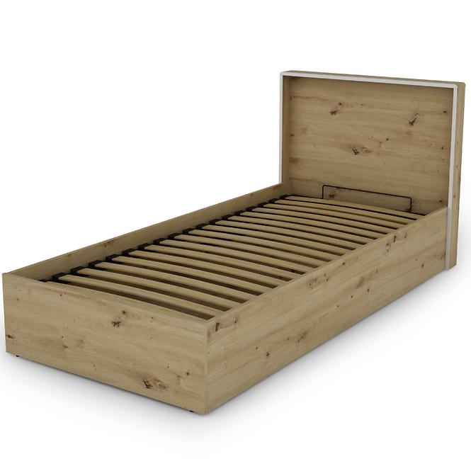 Posteľ Capannoli 90 dub artisan/biela