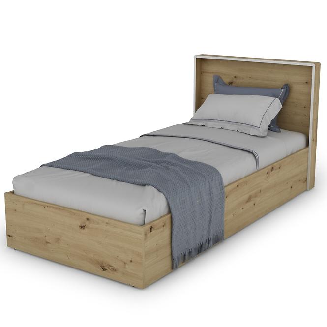 Posteľ Capannoli 90 dub artisan/biela