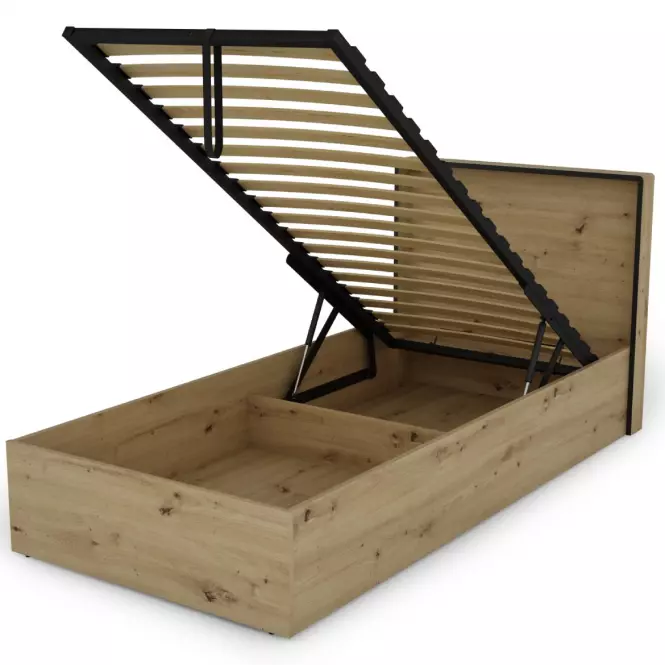 Posteľ Capannoli 90 dub artisan/čierna