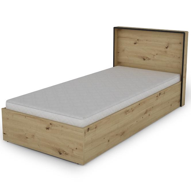 Posteľ Capannoli 90 dub artisan/čierna
