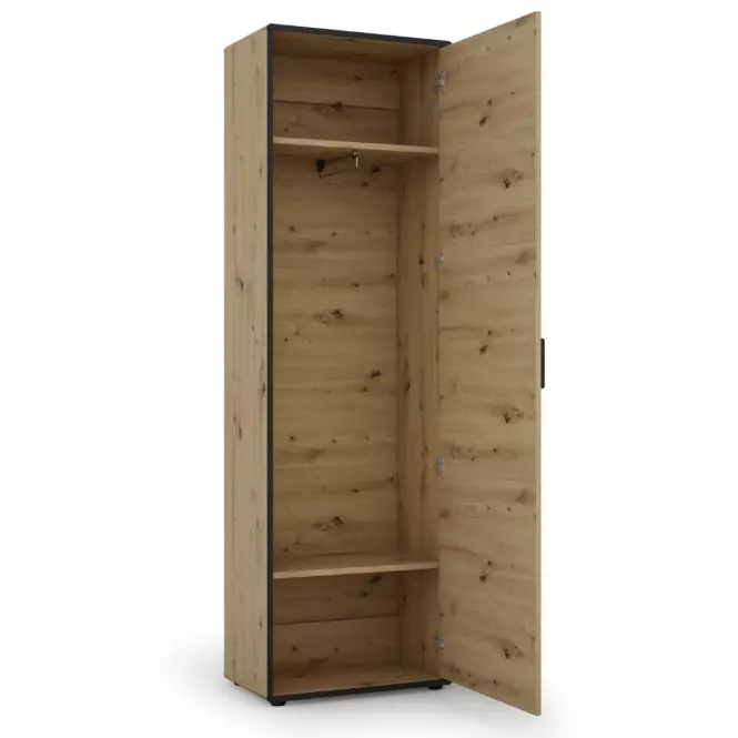 Skriňa Capannoli 1D dub artisan/čierna