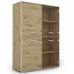 Vitrína Capannoli 120 2d2g dub artisan/biela