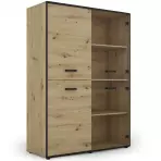 Vitrína Capannoli 120 2d2g dub artisan/čierna