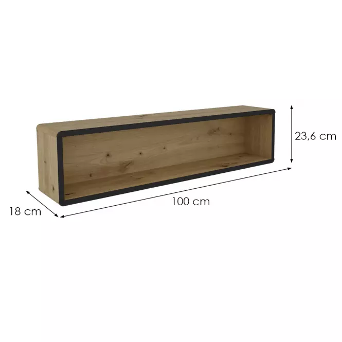 Polička Capannoli 100 dub artisan/čierna