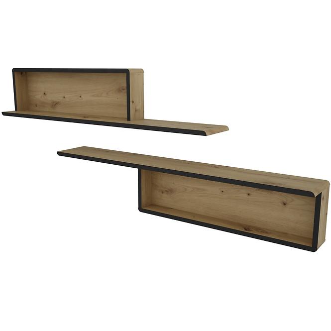 Polička Capannoli 120 dub artisan/čierna
