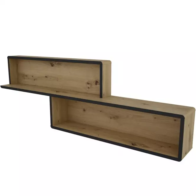 Polička Capannoli 140 dub artisan/čierna