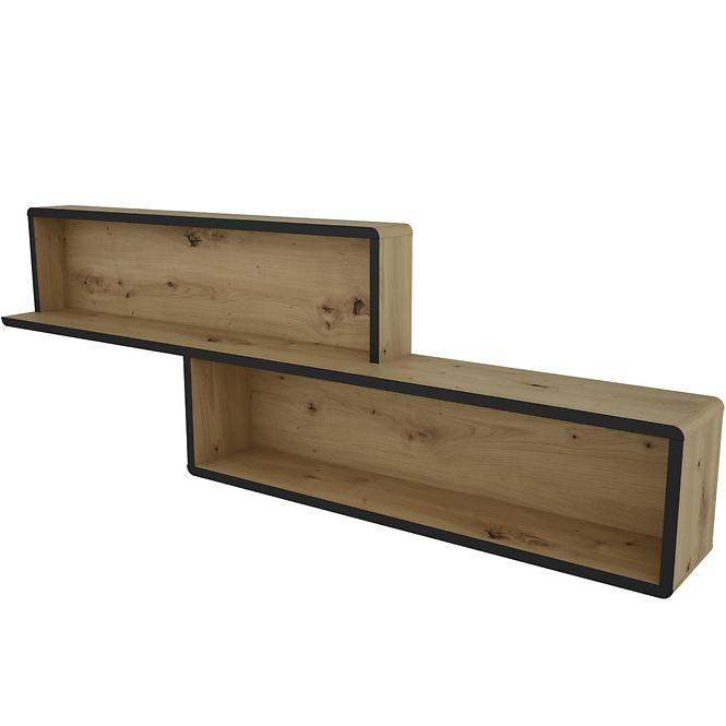 Polička Capannoli 140 dub artisan/čierna
