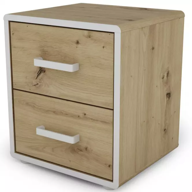 Nočný stolík Capannoli 40 2s dub artisan/biela,4
