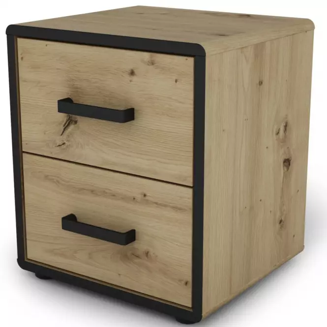 Nočný stolík Capannoli 40 2s dub artisan/čierna,4