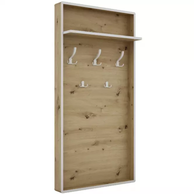 Vešiaková stena Capannoli dub artisan/biela