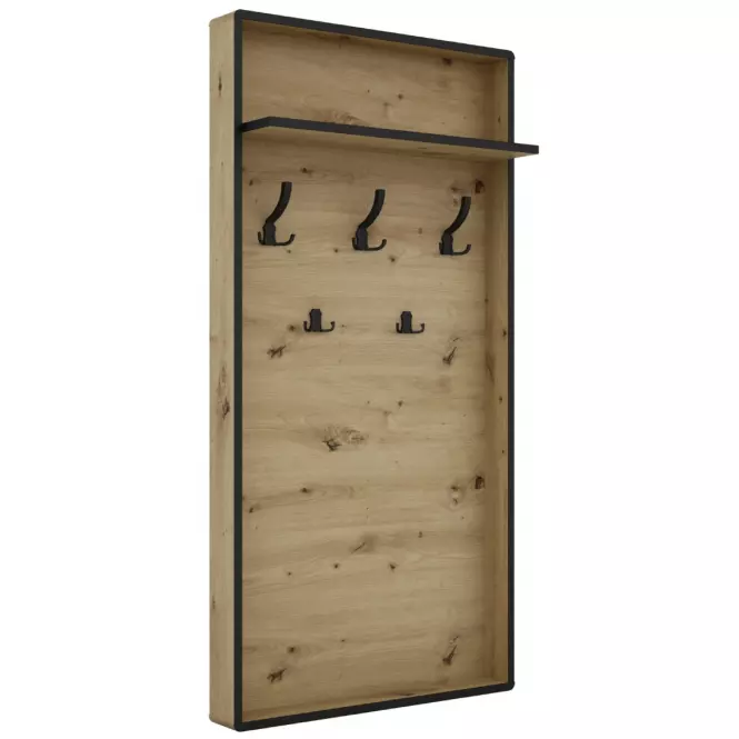 Vešiak Capannoli dub artisan/čierna