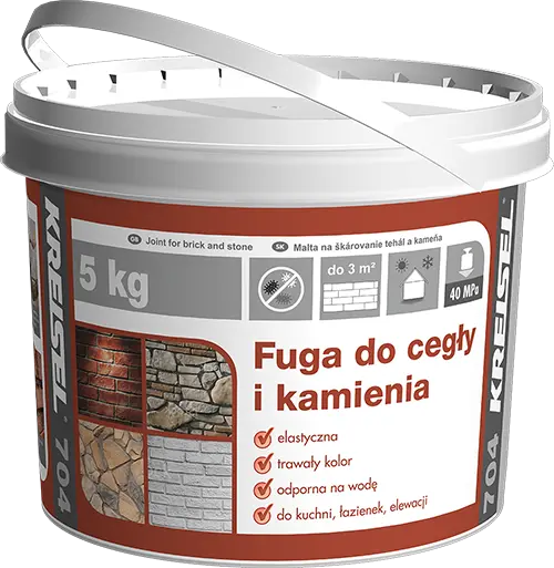 KREISEL Škárovacia hmota na  tehly a kameň 704 5kg svetlo sivá,5