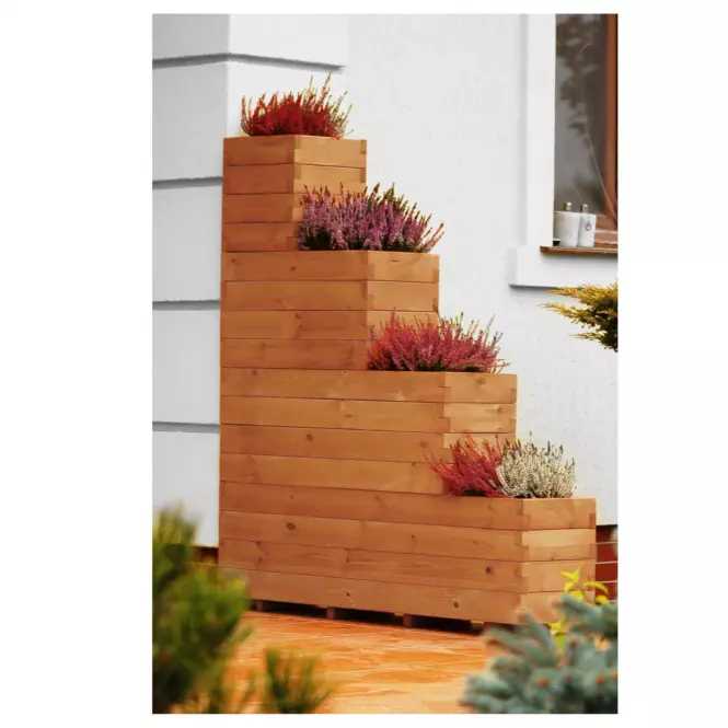 Drevený obal na kvety Domino I s vložkou