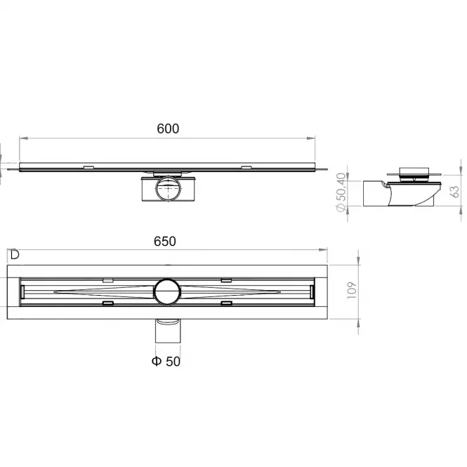 Odtokový žľab Axus 600 12309,2
