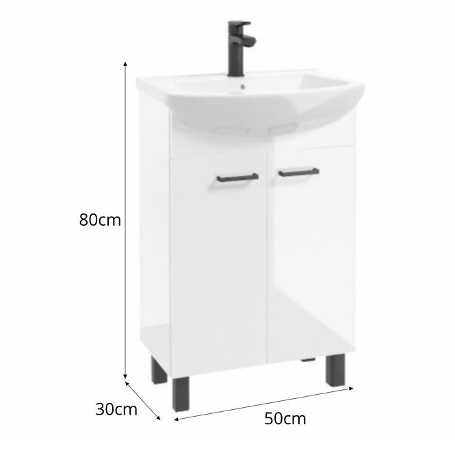 Kúpeľňová zostava NOVELTY D50 2D0S biela