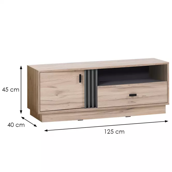 TV stolík Allmo AL5 dub estana svetlý/antracit