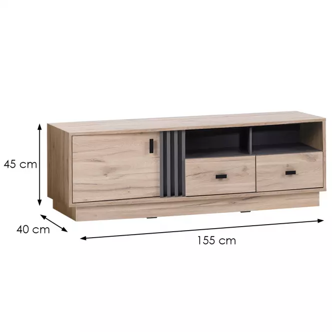TV stolík Allmo AL6 dub estana svetlý/antracit,2