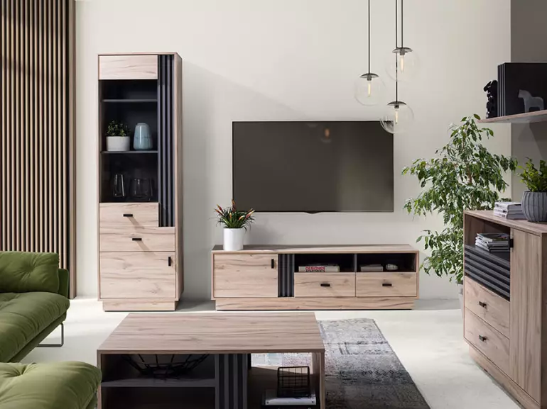 TV stolík Allmo AL6 dub estana svetlý/antracit