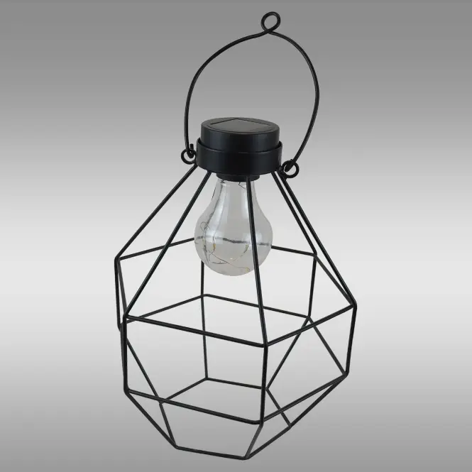 Solárna lampa závesná Rombo VO2832 čierna