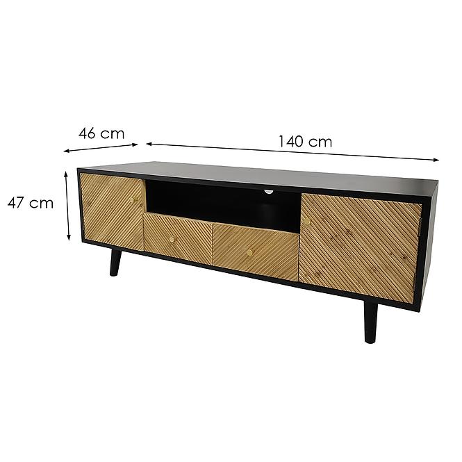 TV stolík Vermont 140x46x47 black/wood