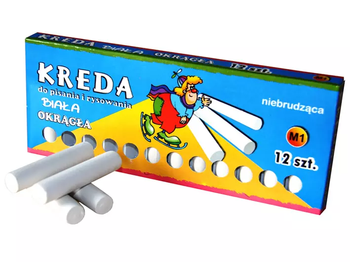 Okrúhle biele kriedy 12 ks CON-KZ-MB12