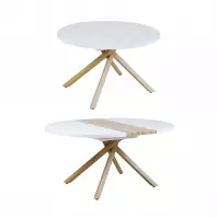 Rozkladací stôl Virgo B10038a-120/160x120cm  biela/prírodný