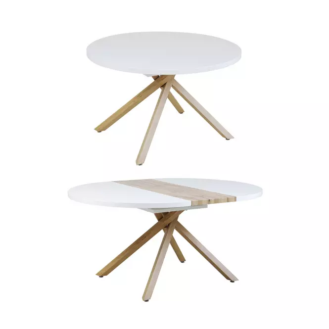 Rozkladací stôl Virgo B10038a-120/160x120cm  biela/prírodný