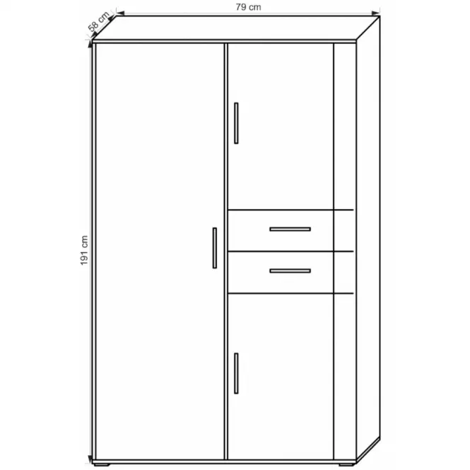 Skriňa Nemo 2 jasan werona/akvamarin,2