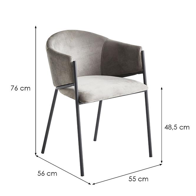 Stolička Otto 80248b sivá/čierna,2