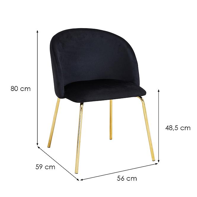 Stolička Pure 80107k čierna/zlatá