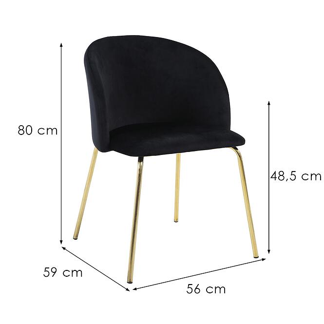Stolička Pure 80107k čierna/zlatá,2
