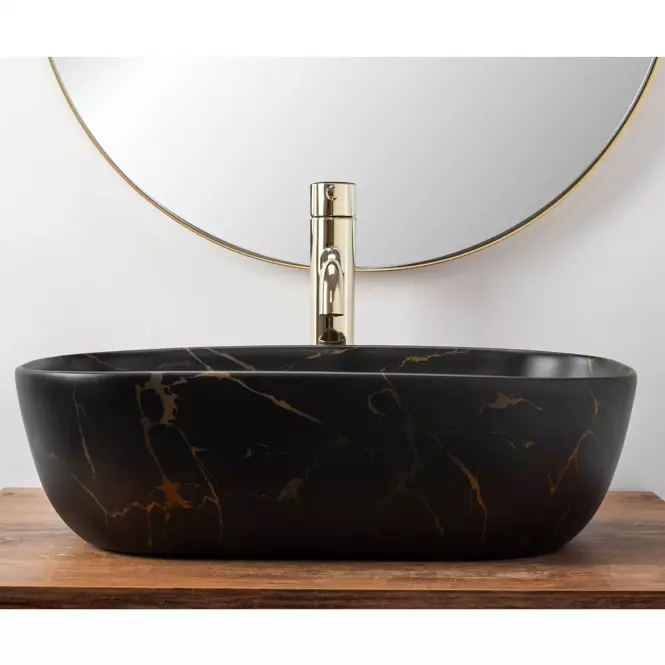 Umývadlo na dosku Belinda Black Marble Mat,5