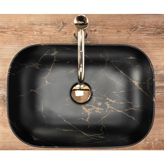 Umývadlo na dosku Belinda Black Marble Mat